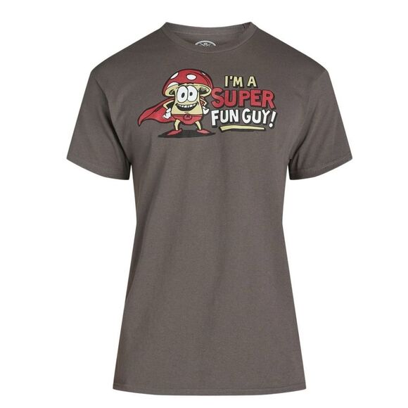 Funny Mushroom T-shirt Graphic Tee Men’s 2XL Short Sleeve I'm a Super Fun Guy! - Picture 8 of 9